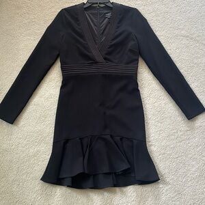 Bardot Black Long Sleeve Dress with Satin Details Size 6